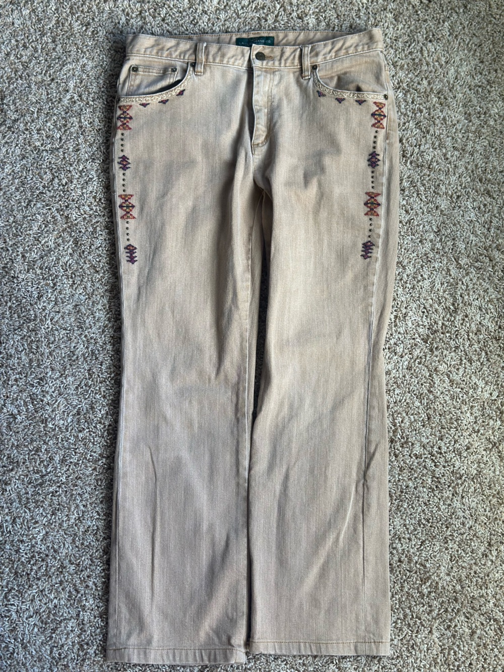 Ralph Lauren Beige Embroidered Women's Jeans